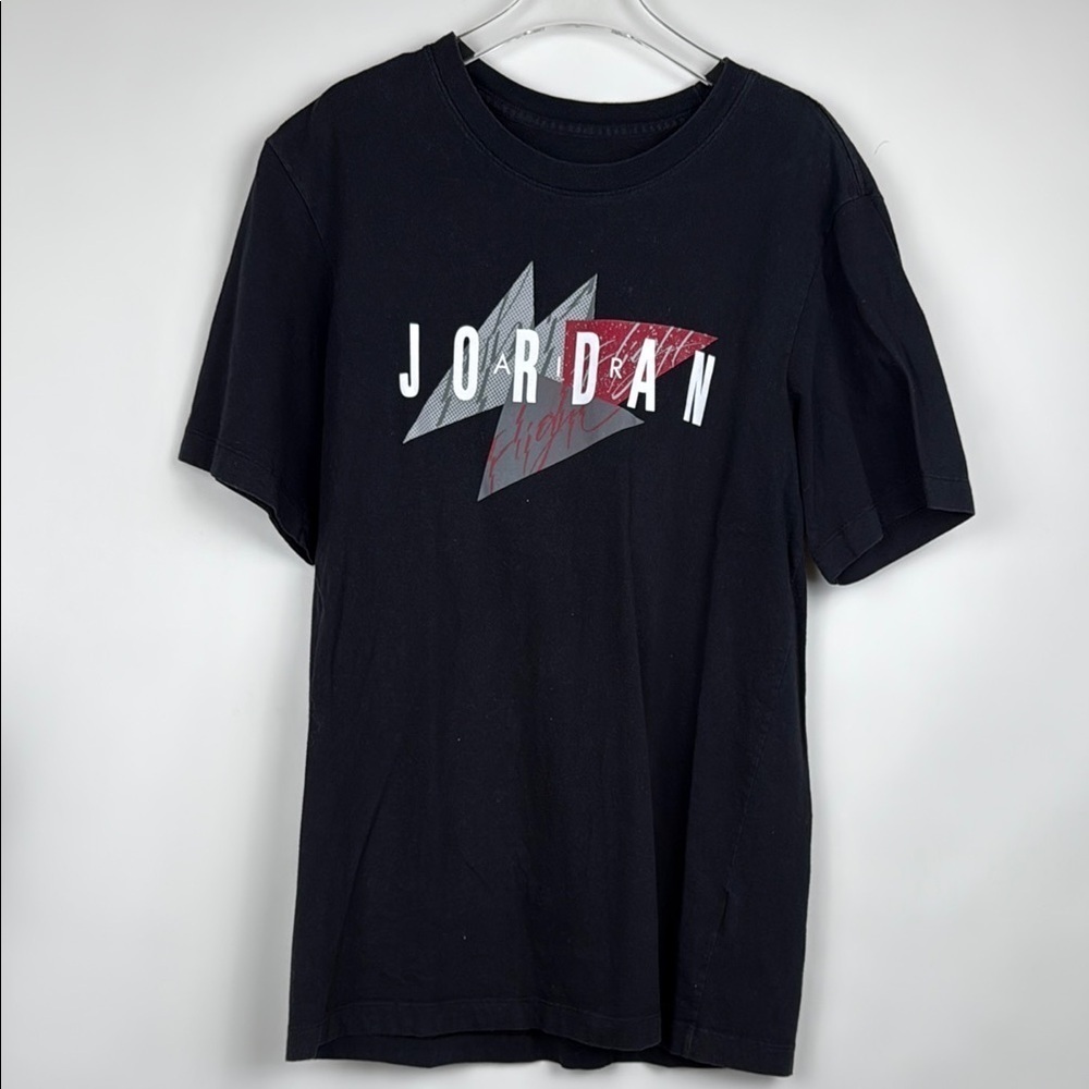 Nike Air Jordan Flight T Shirt Jump Man Black Short Sleeve Crew Neck Size Small